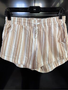 Billabong White and Tan Striped Women’s Shorts